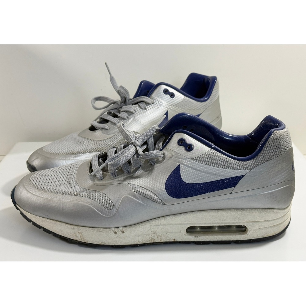 Nike Air Max 1 Hyperfuse Premium Mens Size 13 Silver Blue Sneakers 633087-404
